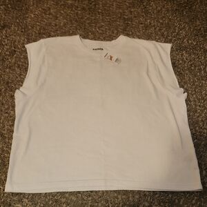 Unisex White Sleeveless Top Sz L